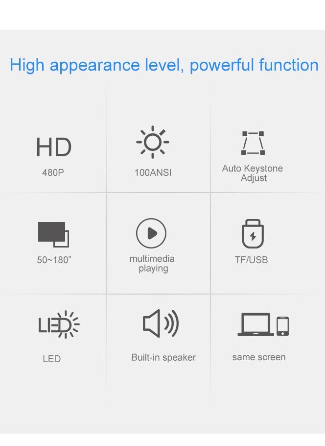 Mi VAZA - Portable Projector Wifi Android Full HD with Auto Keystone Compatible with Phone/Computer/TV Stick/HDMI/USB/PS5/iOS/PS4 for Bedroom/Living Room, Suitable for Office/Family/Student Education/Kids Gifts - Image 1