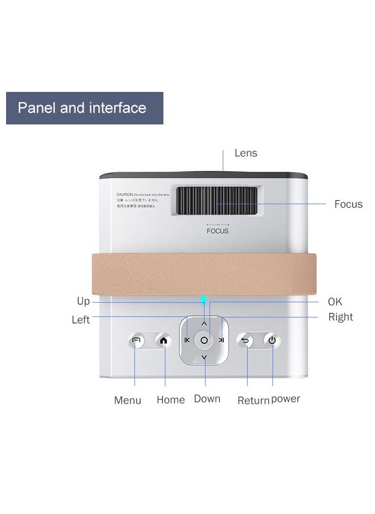 Mi VAZA - Portable Projector Wifi Android Full HD with Auto Keystone Compatible with Phone/Computer/TV Stick/HDMI/USB/PS5/iOS/PS4 for Bedroom/Living Room, Suitable for Office/Family/Student Education/Kids Gifts - Image 1