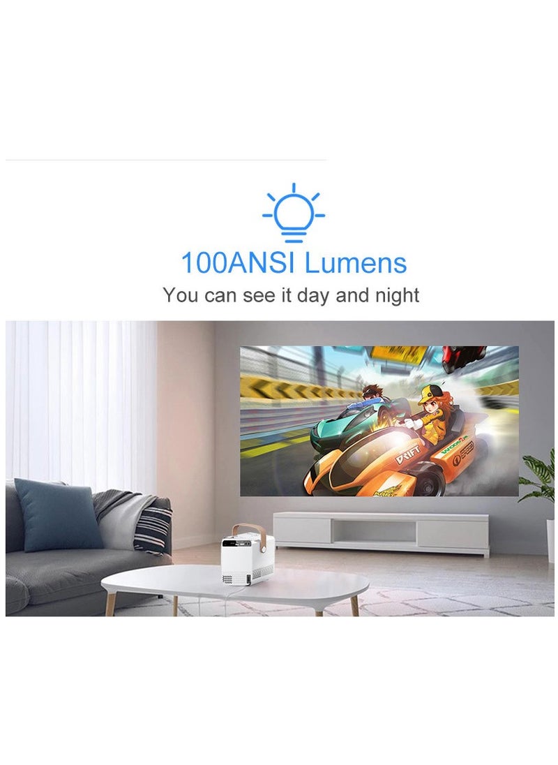 Mi VAZA - Portable Projector Wifi Android Full HD with Auto Keystone Compatible with Phone/Computer/TV Stick/HDMI/USB/PS5/iOS/PS4 for Bedroom/Living Room, Suitable for Office/Family/Student Education/Kids Gifts - Image 1