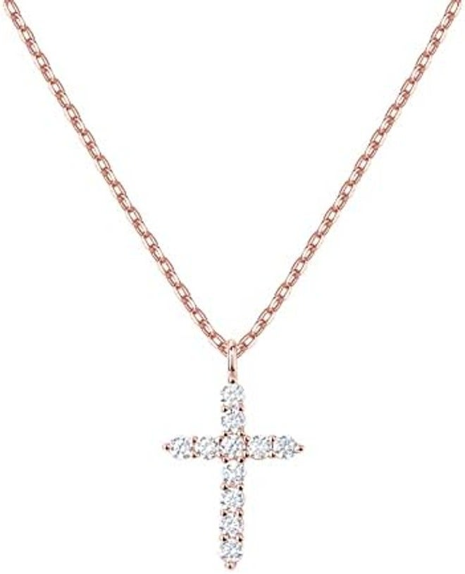 PAVOI 14K Gold Plated Cubic Zirconia Cross Necklace for Women | Faith-Inspired Pendant - Image 3