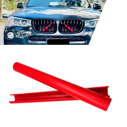 Dogary 2 PCS BMW Grill Inserts Trims ABS VShaped Front Grille Cover Easy Snapon Design Compatible with BMW 1 2 3 4 5 6 7 Series X3 X4 X5 X6 Models Red - Image 1