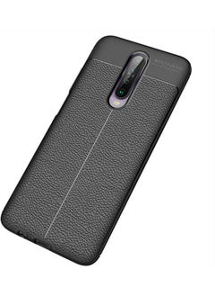Nevarium Xiaomi Poco X2 Case Leather Textured Silicone with Camera Protection - Black 