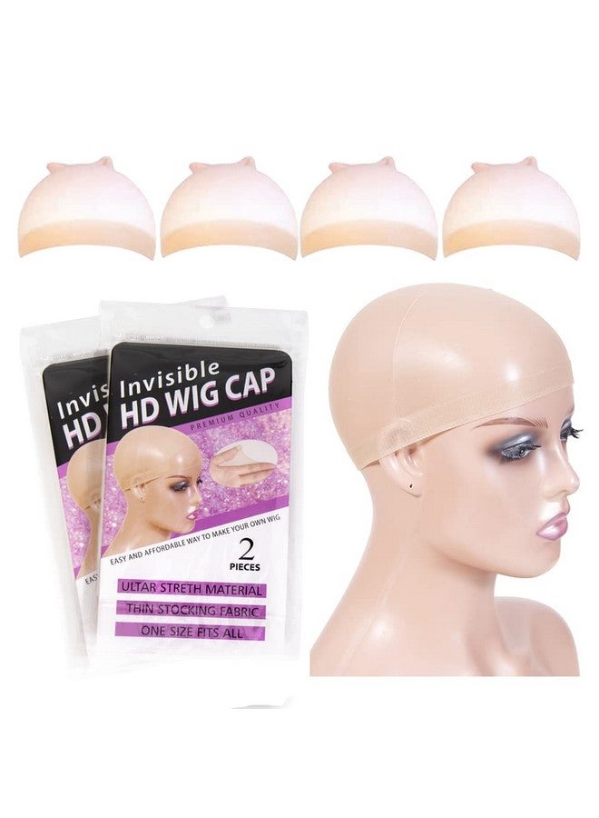 Tinashe Invisable Hd Wig Cap4Pcs High Breathable Ultrathin Stretchy Bald Caps For Lace Front Wigs - Image 2