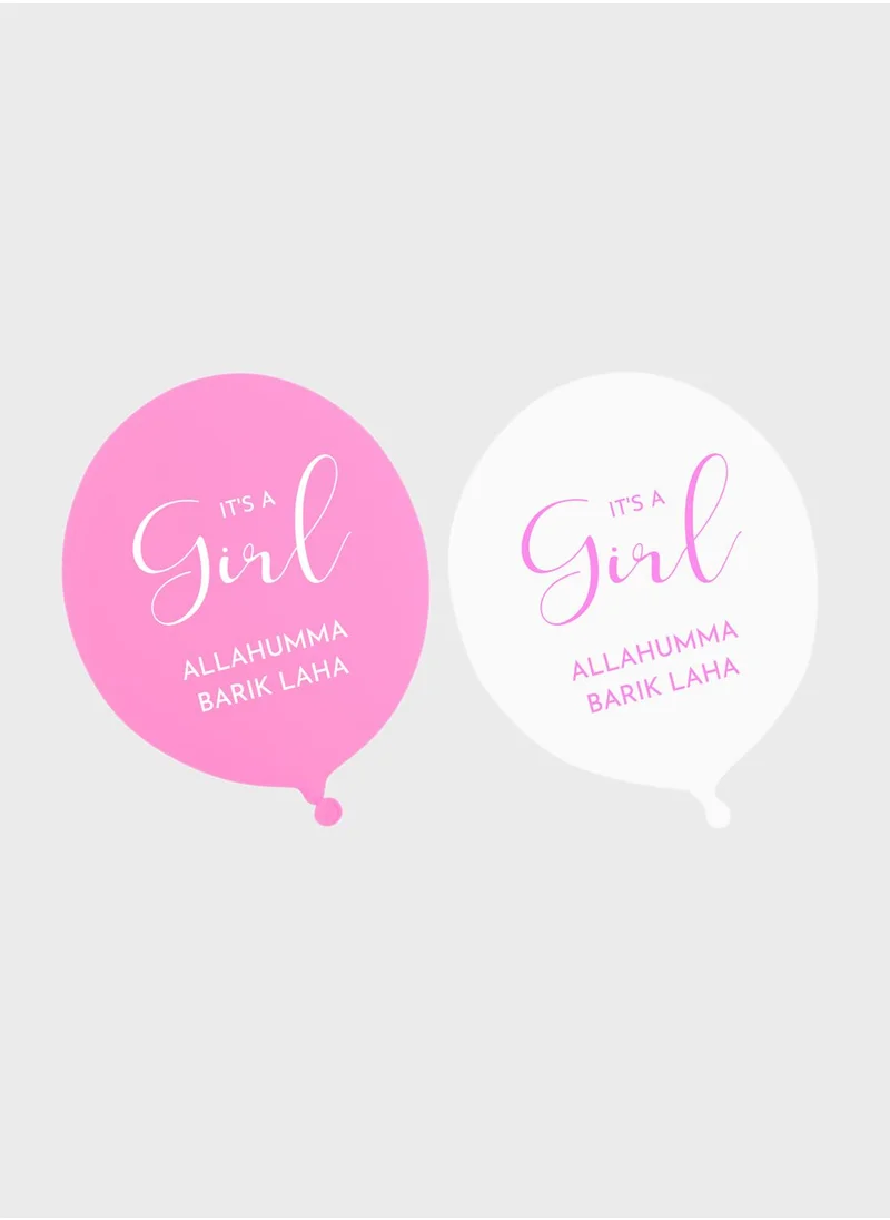 بيكوك سبلايز Set Of 10 Baby Girl Party Balloons