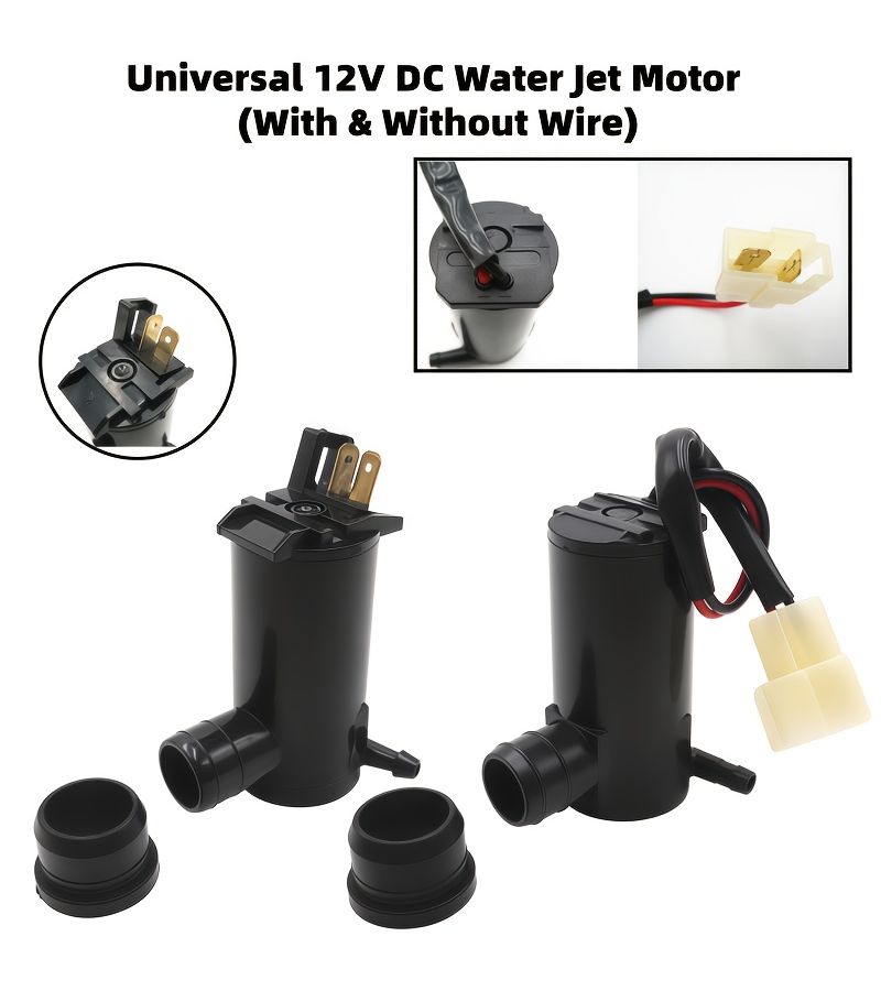 Universal 12V Wiper Washer Motor Pump With Wired Nozzle - Image 1