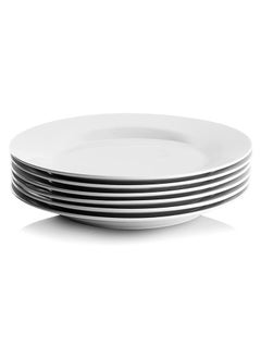 Generic 6 Piece Melamine White Serving Side Plates, Easy to Store, Durable, Shatterproof, Dishwasher Safe Multiple Sizes | Melamine Chip-resistant Plate White 27 cm  - Image 5