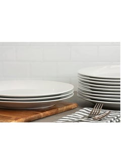 Generic 6 Piece Melamine White Serving Side Plates, Easy to Store, Durable, Shatterproof, Dishwasher Safe Multiple Sizes | Melamine Chip-resistant Plate White 27 cm  - Image 3