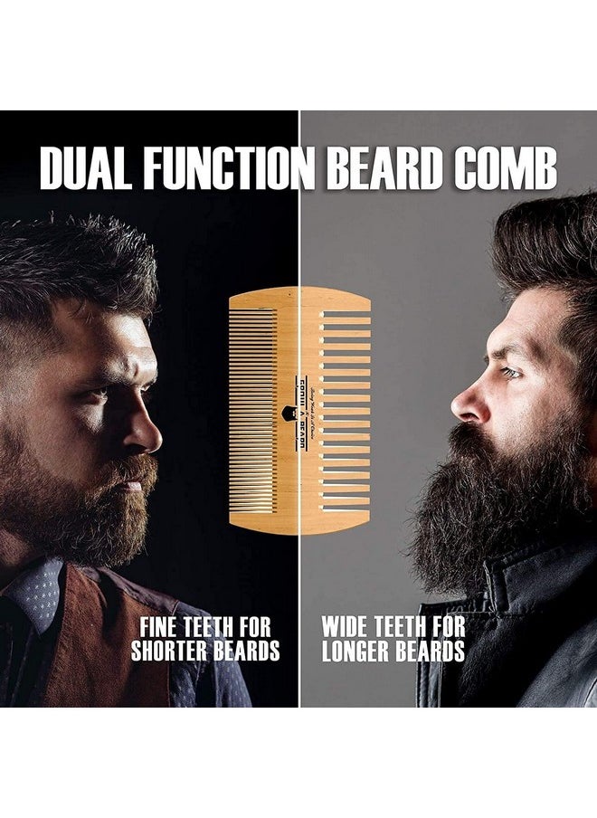 Grow a Beard - Beard Brush Beard Comb Beard Oil & Beard Balm Grooming Kit For Men'S Care Travel Bamboo Facial Hair Set For Growth Styling Shine & Softness Great Gifts For Him (Bamboo) - Image 1