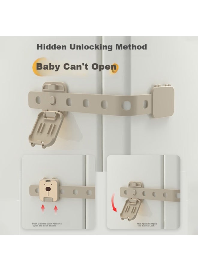 Lovebox Aibaoshi Children's Safety Lock, Baby Anti-pinch Hand Anti-opening Multifunctional Cabinet Lock, Safety Long Lock, 6-pack Cartoon Style S363 - Image 2