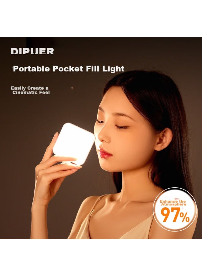 Dipple Dipuer, Tofu Light Fill Light, Rgb Photography Beauty Light, Camera Phone Desktop Photography Light, Outdoor Portable Handheld Led Pocket Light, Tofu Light - Image 1