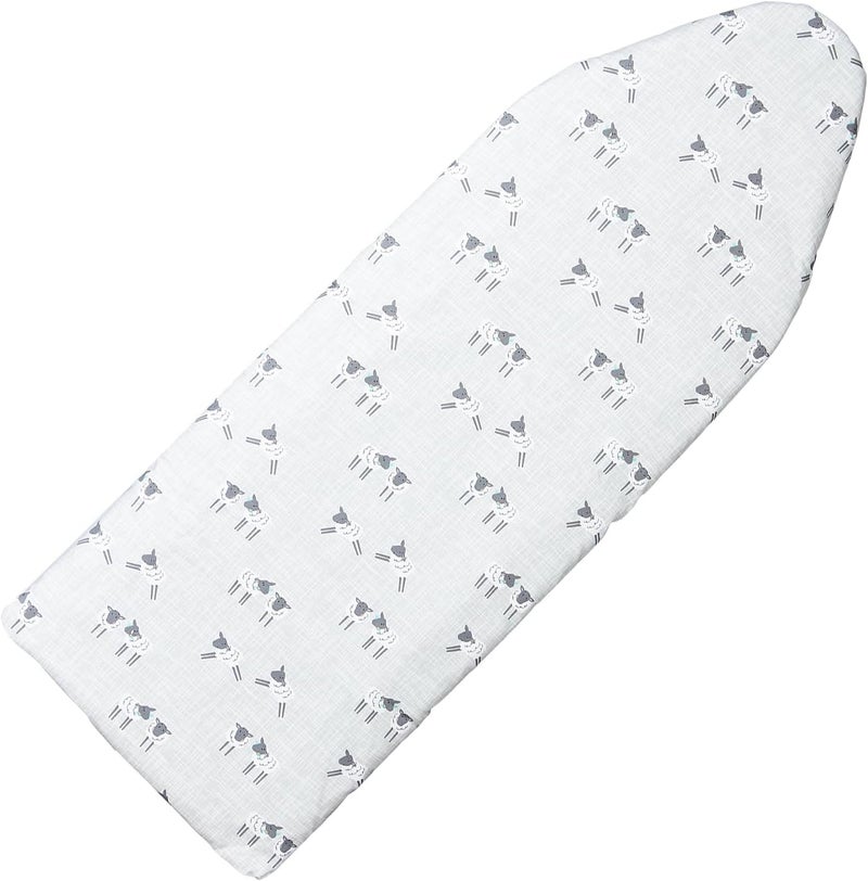 Seiritex Over The Door Ironing Board Cover 13 x 37 inch, Small Iron Board Cover w 3 Layers Heat Reflective Thick Padding with Hook and Loop Fasteners (Gray Sheep) - Image 1