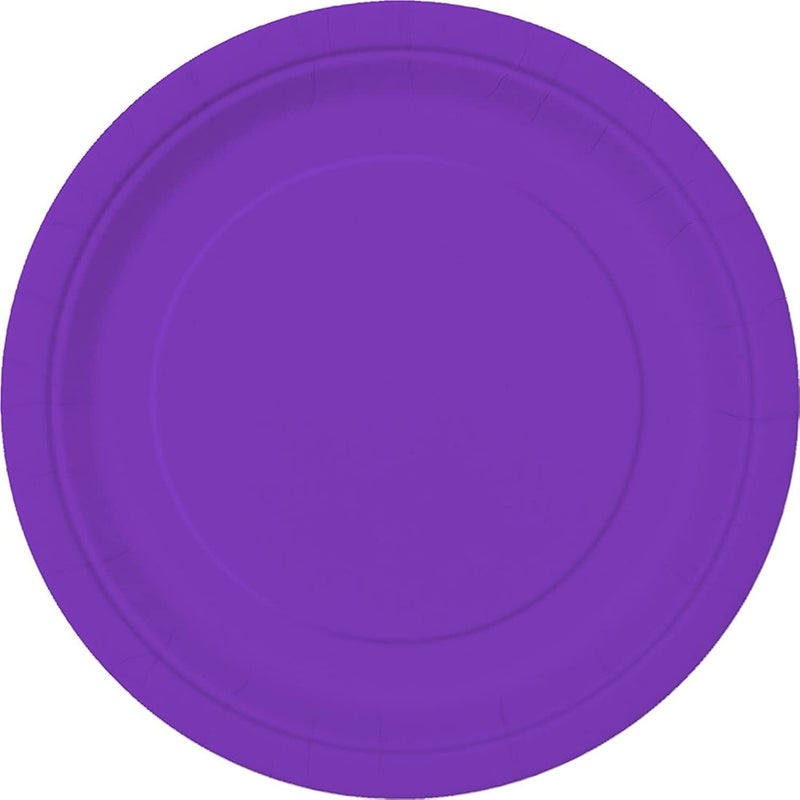 Unique Party Vibrant Neon Purple Paper Dessert Plates 7 Pack of 20 Sturdy EcoFriendly Party Plates Perfect for All Events Occasions