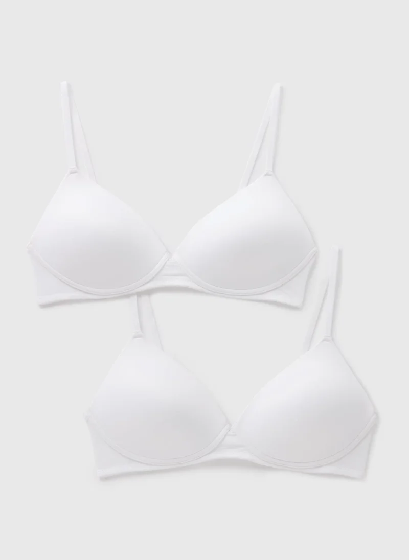 Matalan 2 Pack White Non Wired First Bras
