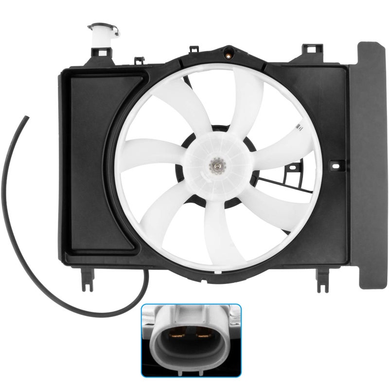 BOXI Radiator Condenser Cooling Fan Assembly Fits for Toyota Yaris 2007 2008 2009 2010 2011 2012 2013 2014 HatchbackSedan 1671121110 620549 621620