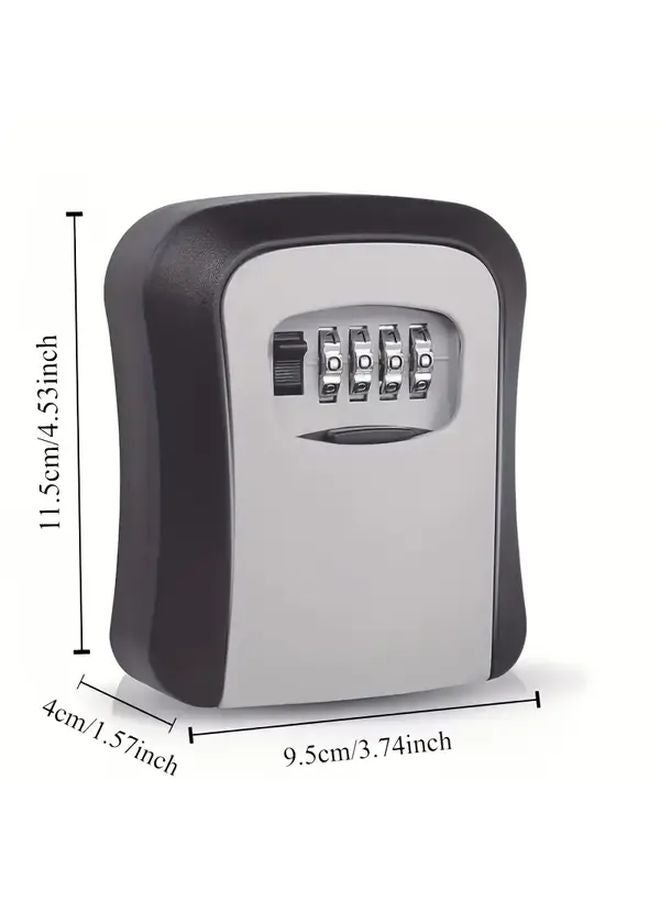 صندوق مفاتيح رمادي مثبت على الحائط مع قفل رقمي، متين من الفولاذ المقاوم للصدأ - Image 3