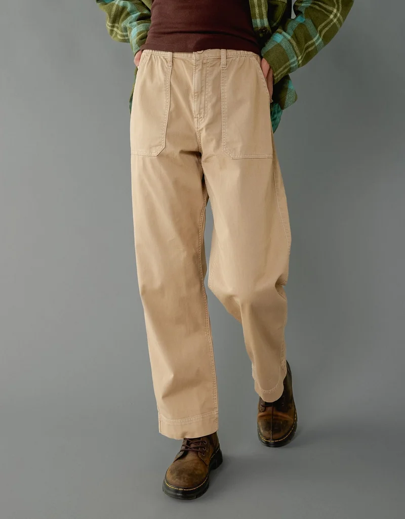 American Eagle AE Dreamy Drape Stretch Super High-Waisted Baggy Wide-Leg Pant