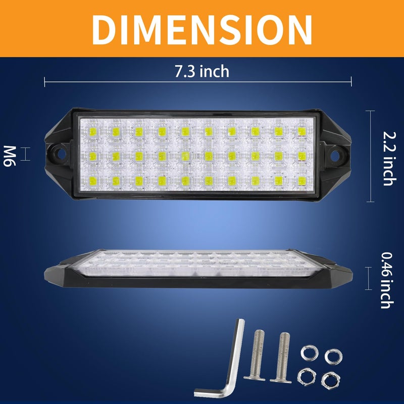 SAN YOUNG 2Pcs LED Light Bar for Truck, 6 Inches Reverse Lights Flood Beam for Truck Tractor ATV UTV Boat, 12V Flush Mount Small Light Bar - Image 2