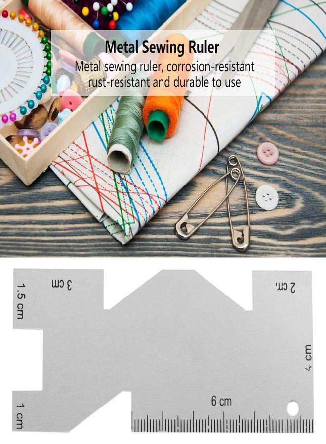 Walfront Metal Sewing Ruler, 3.9 x 5cm Quilting Ruler Templates, Flexible, Accurate - Image 5