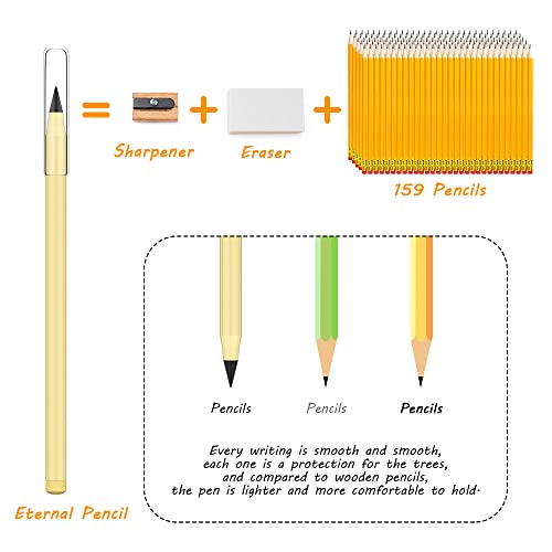 Ainiv Everlasting Pencil - 20 Pack Infinity Pencils with 20 Extra Erasers, Ideal for Home, Office, School Writing & Drawing - Image 5