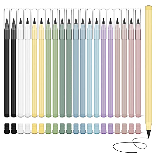 Ainiv Everlasting Pencil - 20 Pack Infinity Pencils with 20 Extra Erasers, Ideal for Home, Office, School Writing & Drawing - Image 1