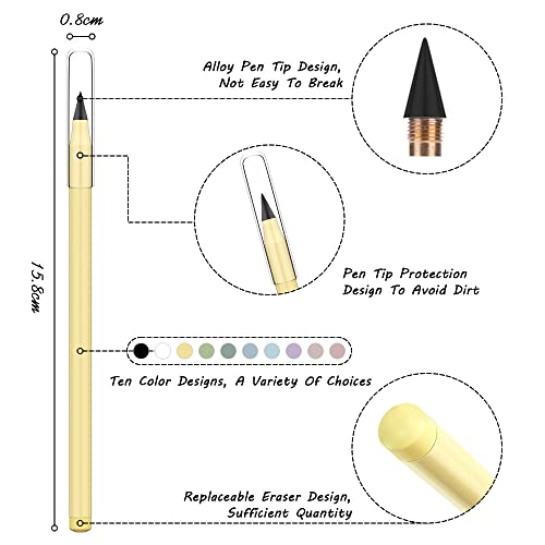 Ainiv Everlasting Pencil - 20 Pack Infinity Pencils with 20 Extra Erasers, Ideal for Home, Office, School Writing & Drawing - Image 2
