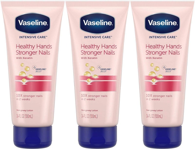 Vaseline Intensive Care Healthy Hand Stronger Nails Lotion 34 Fl Ounce Pack of 3 - Image 1