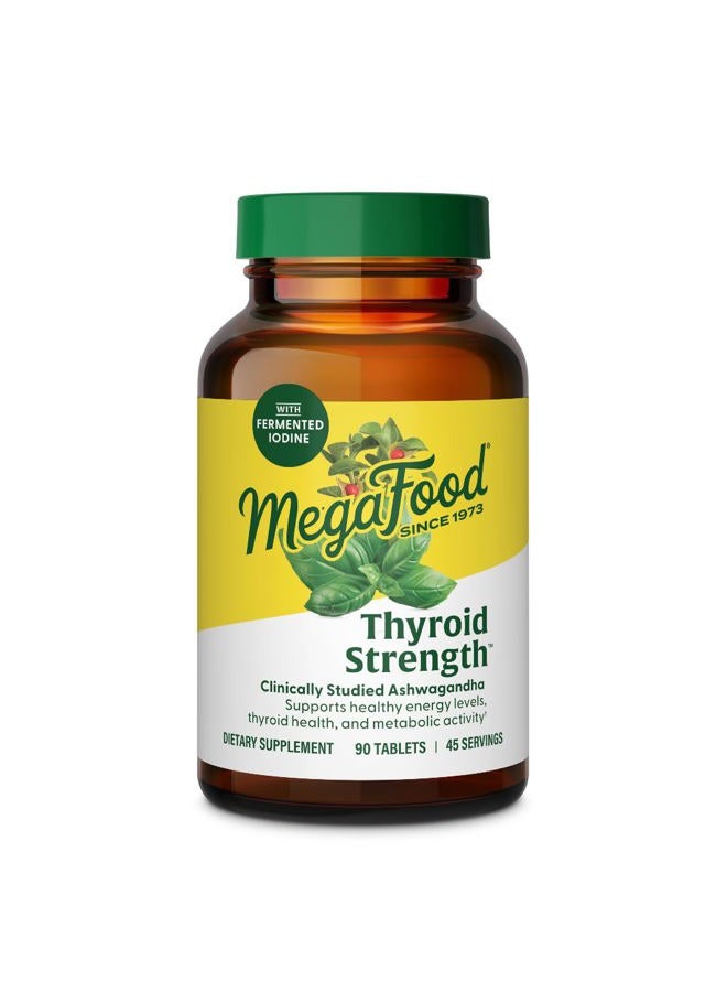MegaFood Thyroid Strength - Mineral Supplement - Thyroid Support for Women with Ashwagandha, Zinc, Selenium, Copper, Iodine and LTyrosine & Herb Blend - Vegetarian - 90 Tabs (45 Servings) - Image 1