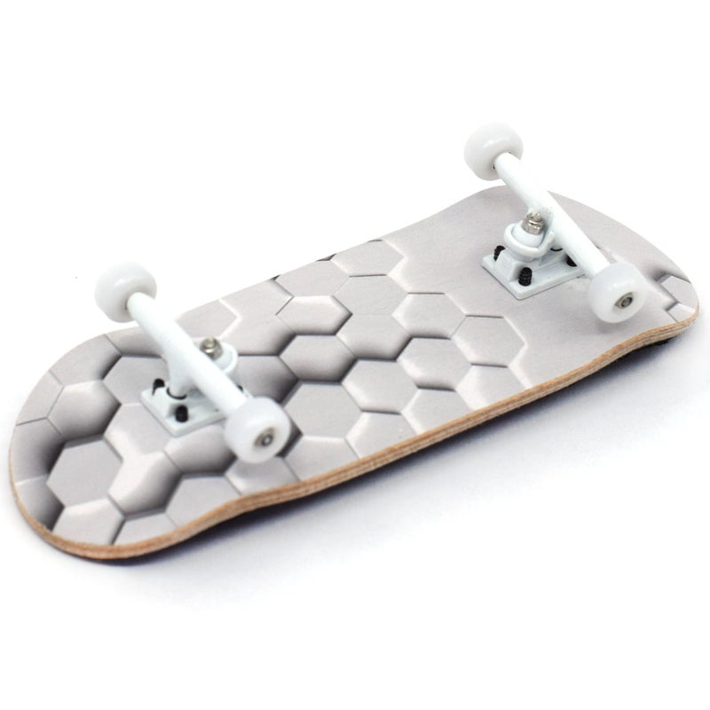 Teak Tuning 34mm Pro Fingerboard Heat Transfer Graphic Complete  Fully Assembled with Pro Level Parts  Pro Shaped Wood Deck 34x97mm UltraSpin Wheels Prodigy Trucks  Raised Hexagons - Image 3