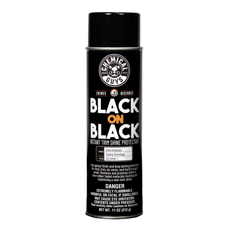 Chemical Guys AIR_SPRAY_1 Black On Black Instant Trim Shine Exterior Spray Dressing  Protectant Safe for Cars Trucks SUVs RVs  More 11 fl oz
