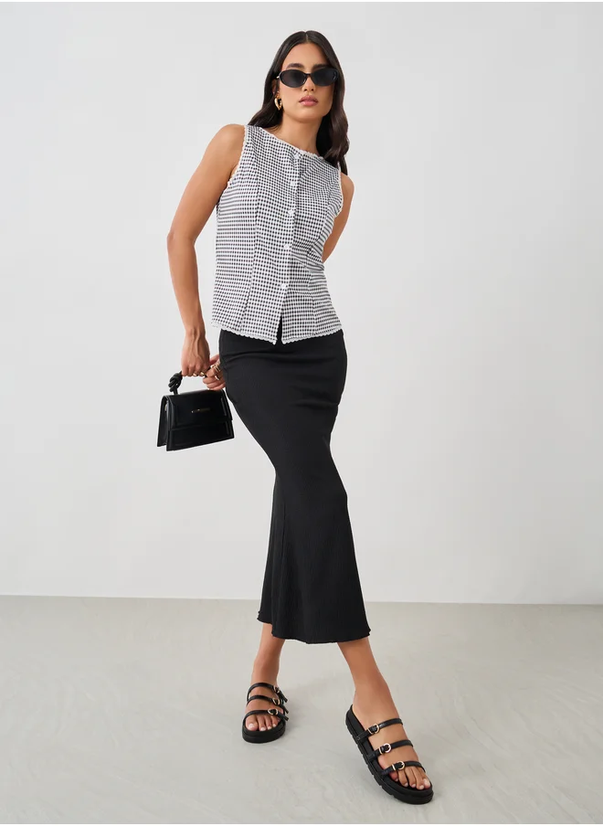 ستايلي Textured Midi Mermaid Skirt