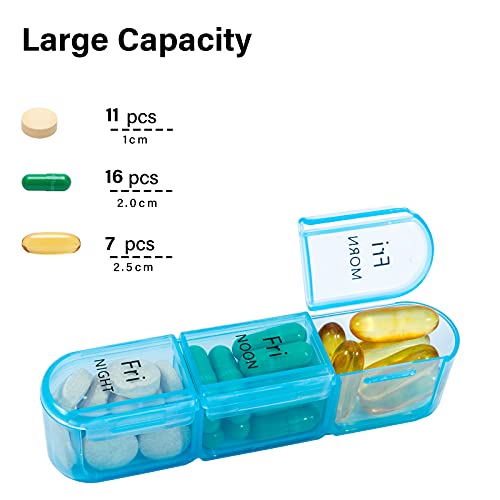 Daviky Pill Organizer 3 Times a Day, Weekly Pill Box 7 Day, Daily Medicine Organizer Case to Hold Vitamins and Medication - Image 2