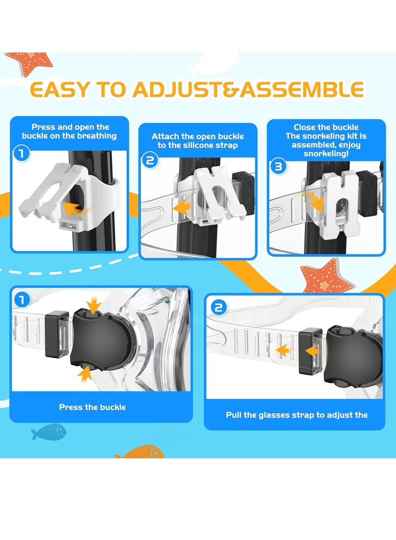 يوفان قناع غطس أبيض وأسود - قناع غطس للبالغين خفيف الوزن للغاية ومقاوم للضباب بوزن 180 جرام، تصميم مانع لتسرب الماء، مريح عند الارتداء - Image 2