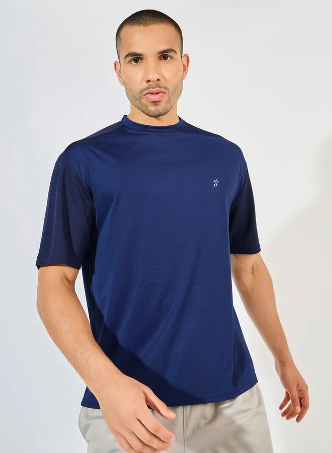 Styli Active Oversized Breathable Mesh Yoke Training T-Shirt