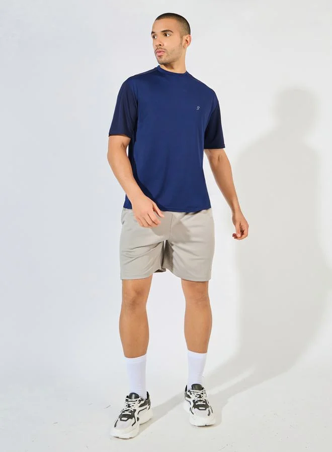 Styli Active Oversized Breathable Mesh Yoke Training T-Shirt