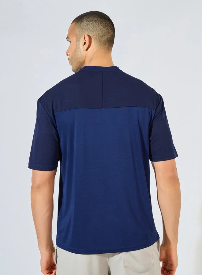 Styli Active Oversized Breathable Mesh Yoke Training T-Shirt