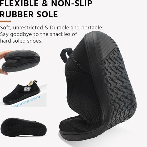 CJROSM Comfortable Wide Diabetic Shoes for Women Mes,Barefoot House Shoes Slippers for Women Indoor Outdoor,Adjustable Zero Drop Edema Shoe for Neuropathy, Breathable Nursing Shoe Wide Width Casual Sneakers - Image 5