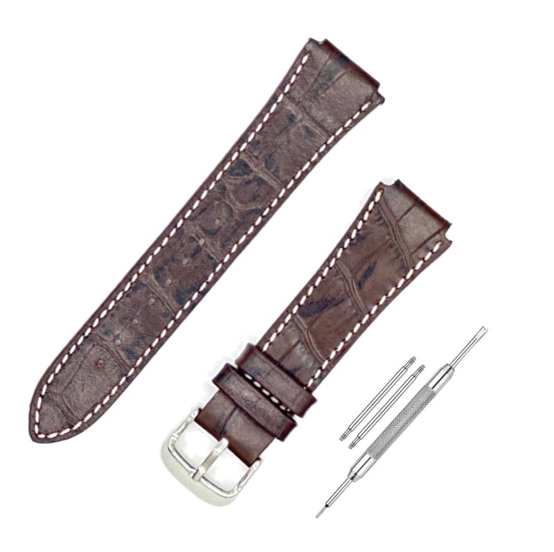Lineon 18mm Genuine Leather Watch Strap Cut Pattern Specially Compatible With CASIO Royale ae1200, DW-291H, F-91W, F91W, AE-1400wh, A168WA, SGW-300, W-218H, AE-1000w, A158wa with Tool and Pins - Image 1