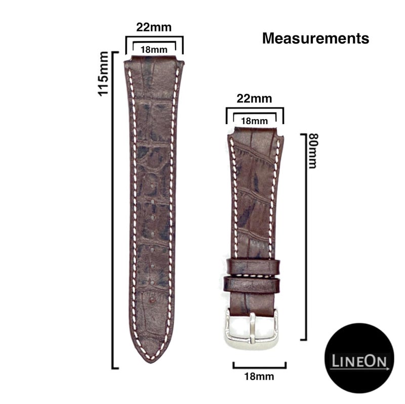 Lineon 18mm Genuine Leather Watch Strap Cut Pattern Specially Compatible With CASIO Royale ae1200, DW-291H, F-91W, F91W, AE-1400wh, A168WA, SGW-300, W-218H, AE-1000w, A158wa with Tool and Pins - Image 3