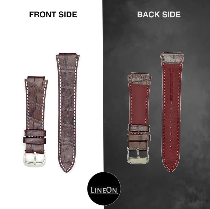 Lineon 18mm Genuine Leather Watch Strap Cut Pattern Specially Compatible With CASIO Royale ae1200, DW-291H, F-91W, F91W, AE-1400wh, A168WA, SGW-300, W-218H, AE-1000w, A158wa with Tool and Pins - Image 4