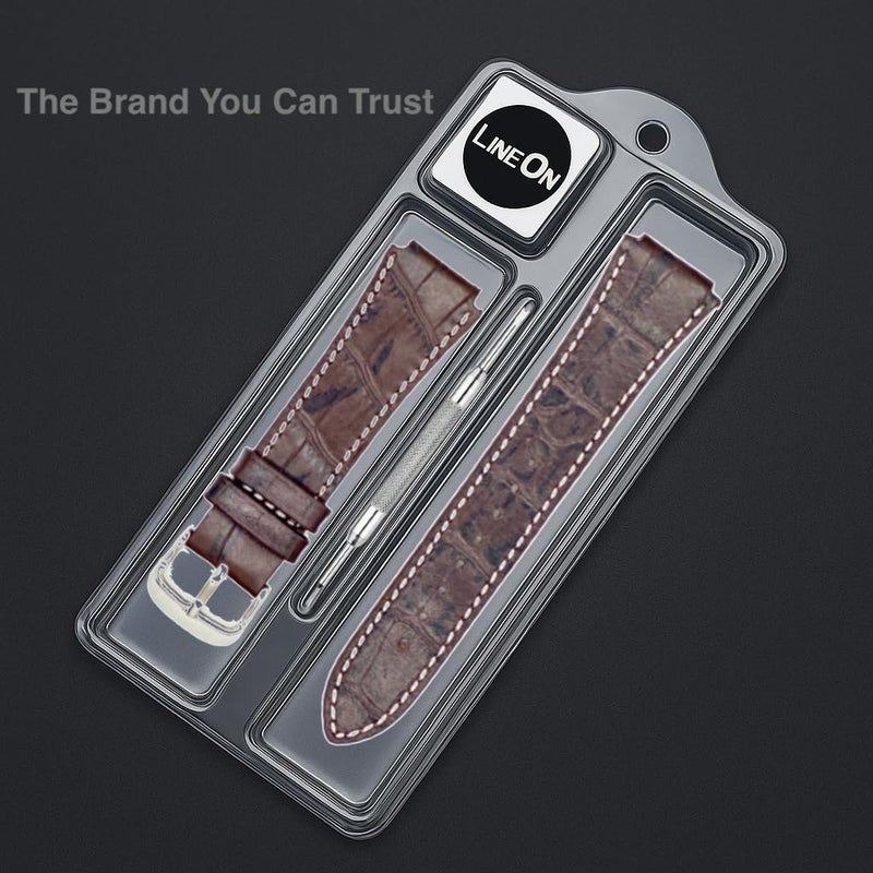 Lineon 18mm Genuine Leather Watch Strap Cut Pattern Specially Compatible With CASIO Royale ae1200, DW-291H, F-91W, F91W, AE-1400wh, A168WA, SGW-300, W-218H, AE-1000w, A158wa with Tool and Pins - Image 2
