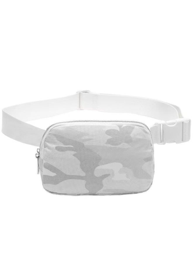 Explosions Lulu Waist Bag With Outdoor Sports Running Slung Mobile Phone Large Capacity Fitness Ladies Chest Bag-Color:Camouflage White  - Image 1