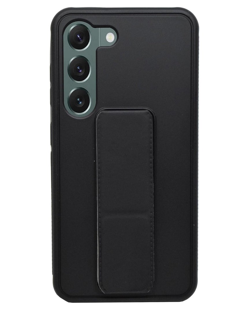 ELTRAZONE Galaxy S23 Plus Case Cover with Magnetic Stand & Holder Premium Silicone Hand Strap Grip Car Mount Kickstand Finger Grip Case Cover For Samsung Galaxy S23 Plus (Black) - Image 1