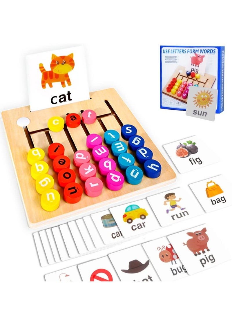 Excefore Montessori Toys for Toddlers ,Puzzle Building Blocks CVC Sight Words Game, Alphabet Learning Toy for Preschool Boys Girls  - Image 1