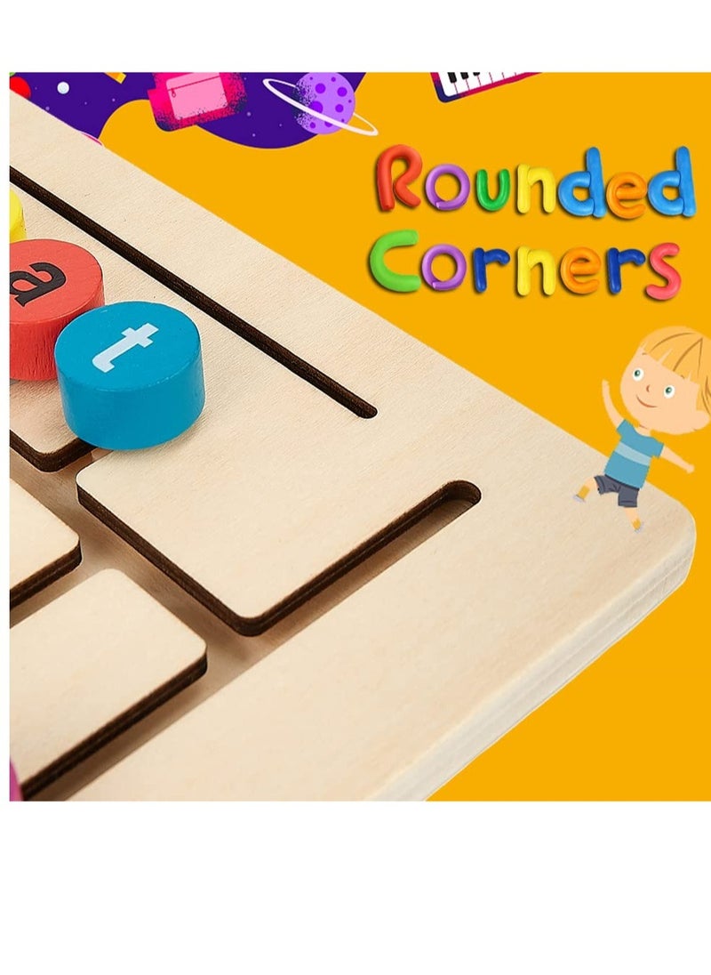Excefore Montessori Toys for Toddlers ,Puzzle Building Blocks CVC Sight Words Game, Alphabet Learning Toy for Preschool Boys Girls  - Image 4