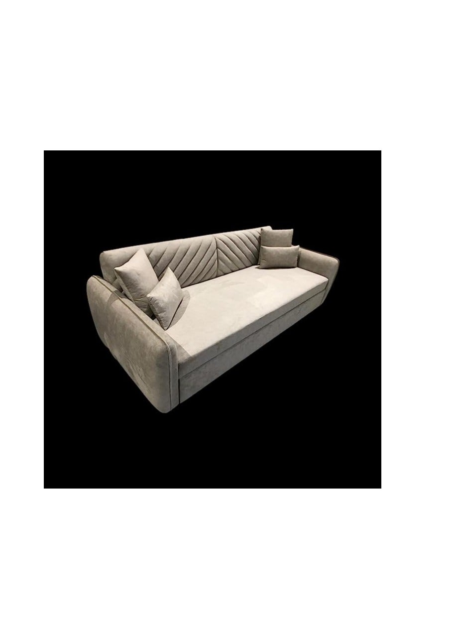 R2R Furniture Beige Diamond Sofa Bed