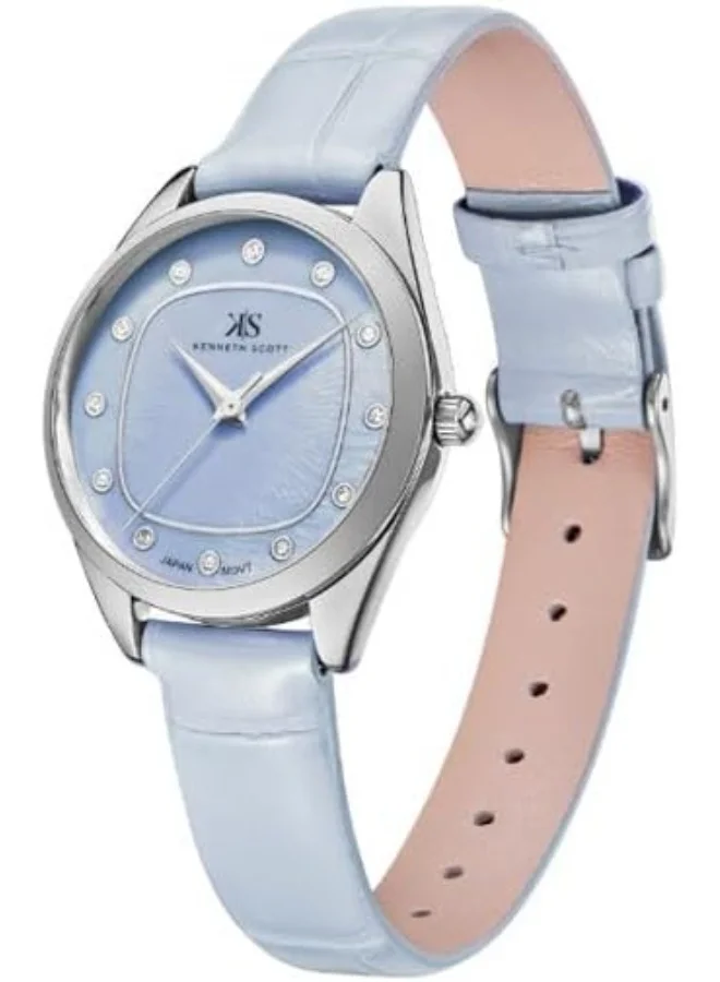 KENNETH SCOTT Kenneth Scott Women's Watch, Analog Display and Polyurethane Strap - K24508-SLLL, Blue