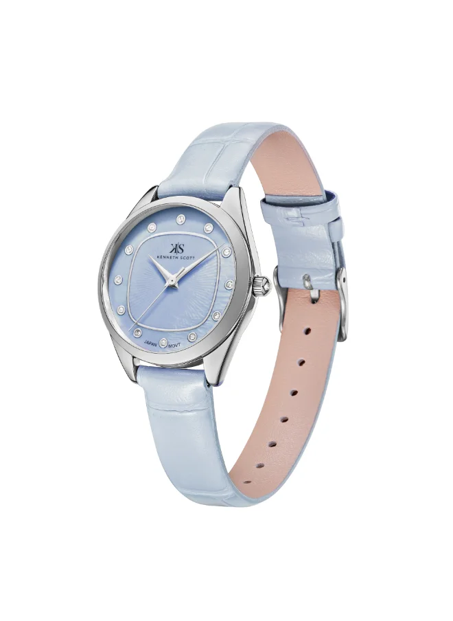 كينيث سكوت Women's Watch, Analog Display and Polyurethane Strap - K24508-SLLL, Blue