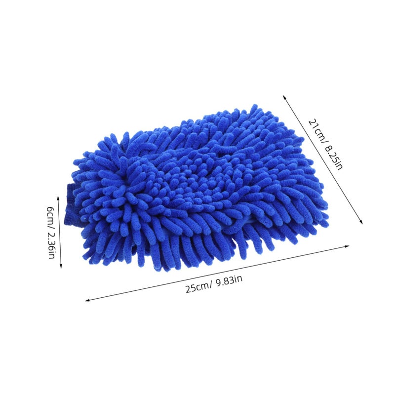 Abofaan Sky Blue Chenille Car Cleaning Mitt for Auto Detailing Washing and Dusting - Image 3