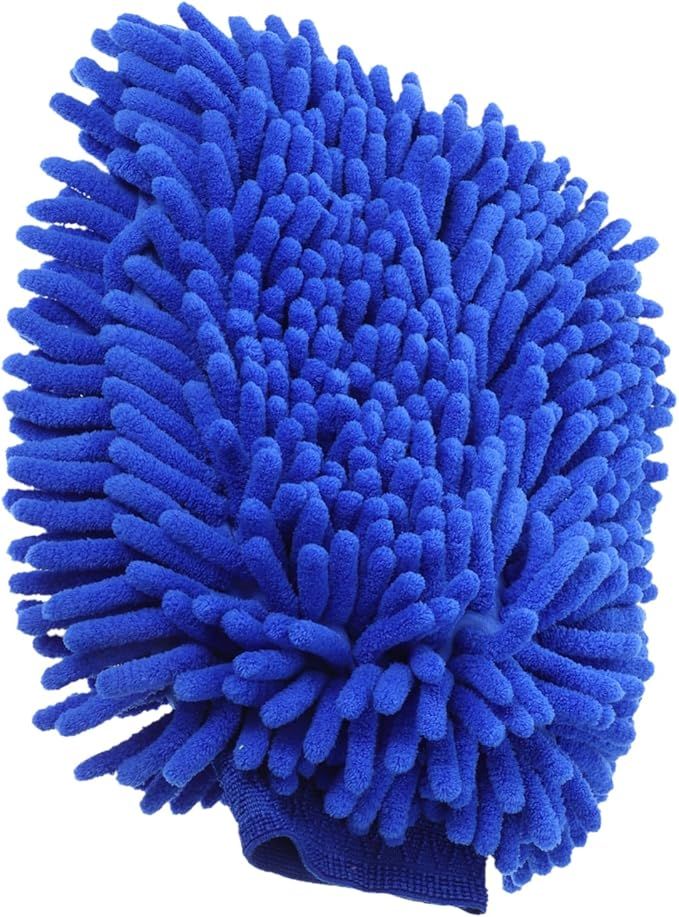 Abofaan Sky Blue Chenille Car Cleaning Mitt for Auto Detailing Washing and Dusting - Image 1
