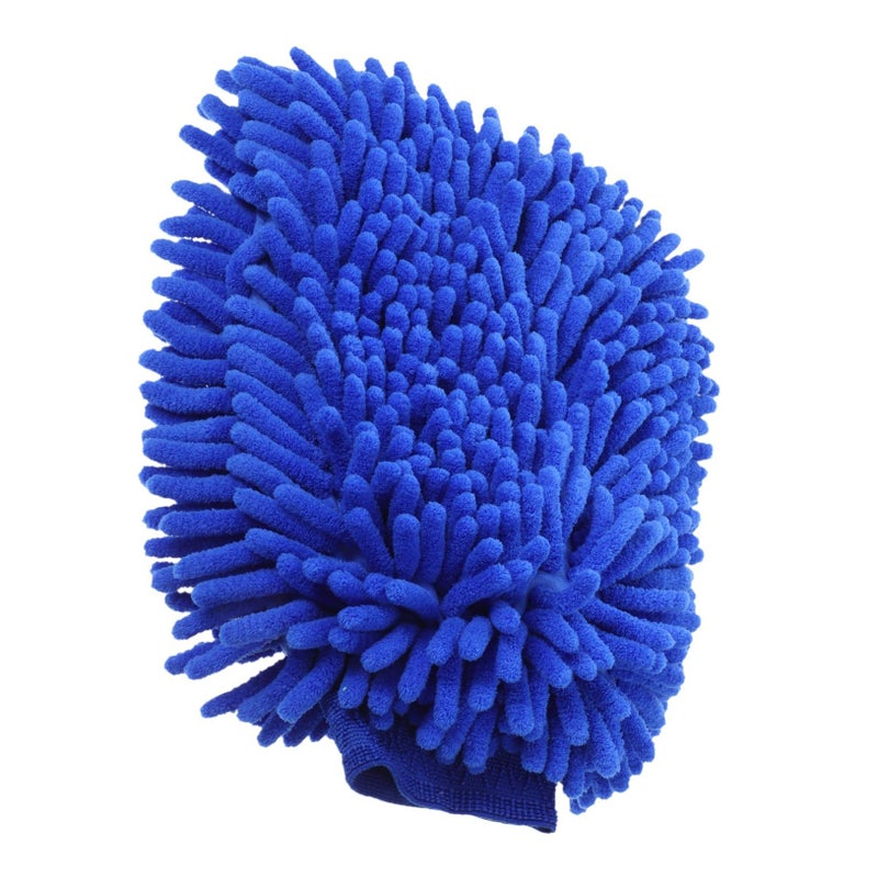 Abofaan Sky Blue Chenille Car Cleaning Mitt for Auto Detailing Washing and Dusting - Image 2